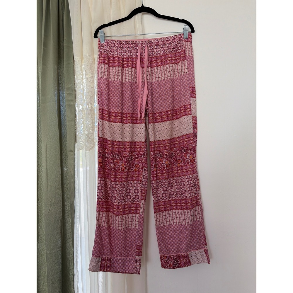 Victoria's Secret Pajama Bottoms Women Small Petite Pink Patchwork Cottagecore